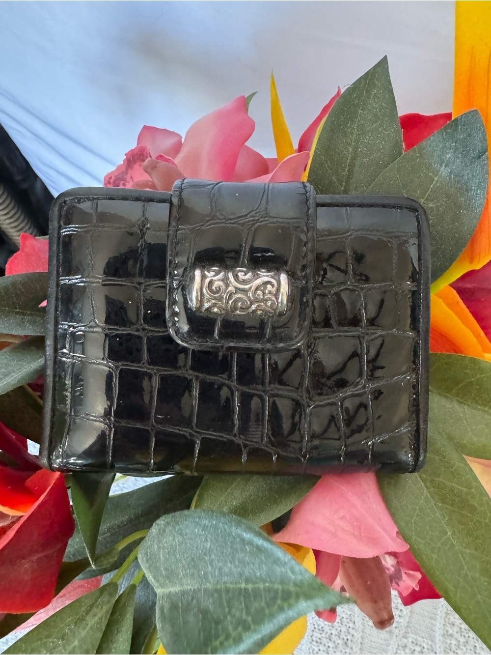 Brighton EUC vintage croc embossed leather Wallet